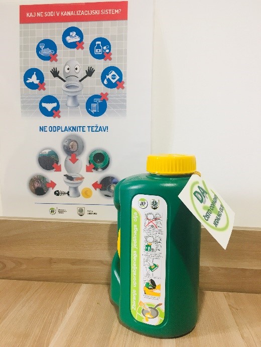 odpadno olje zelena posoda